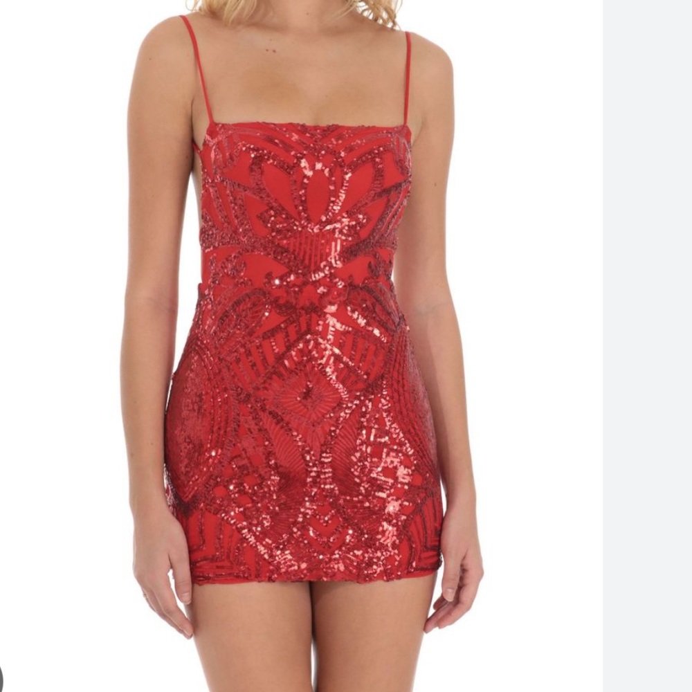 Lucy in the sky red sequin dress